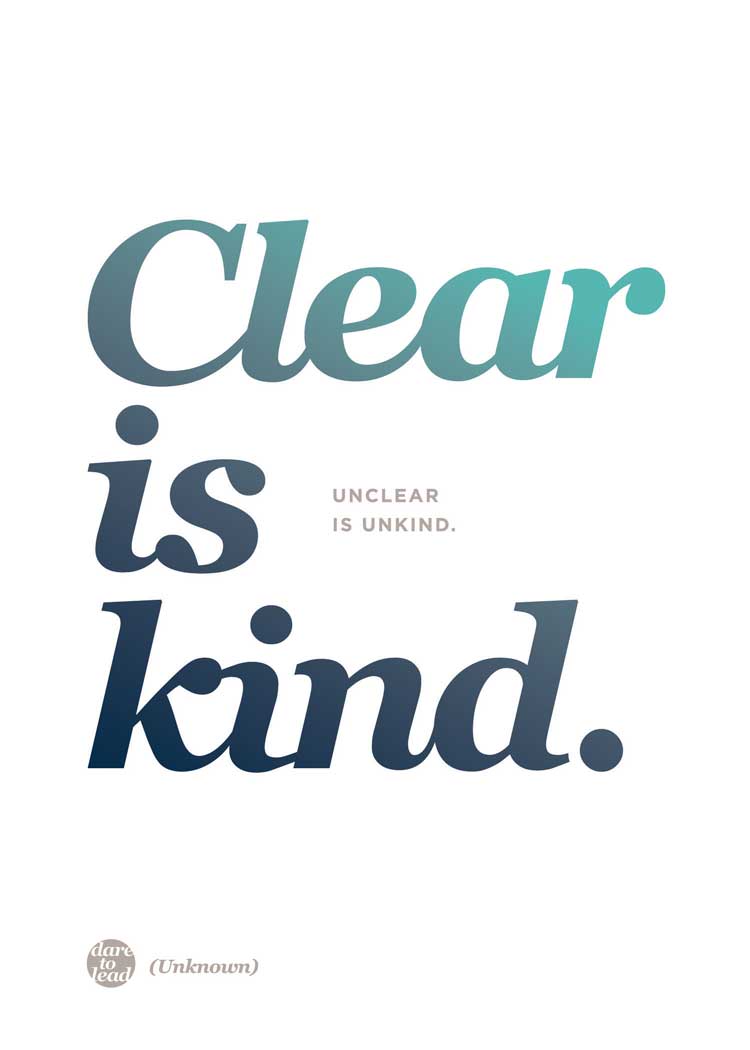 Clear is kind. Brené Brown