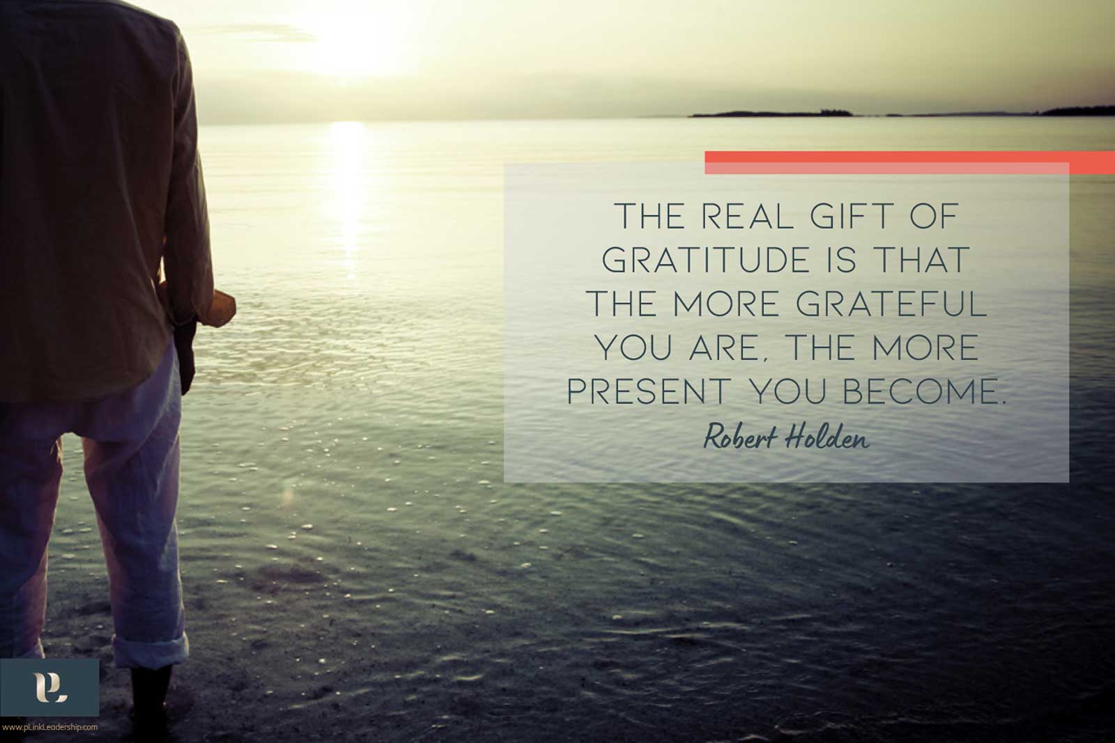 Inspirational - The real gift of gratitude is that the more grateful you are, the more present you become - Robert Holden