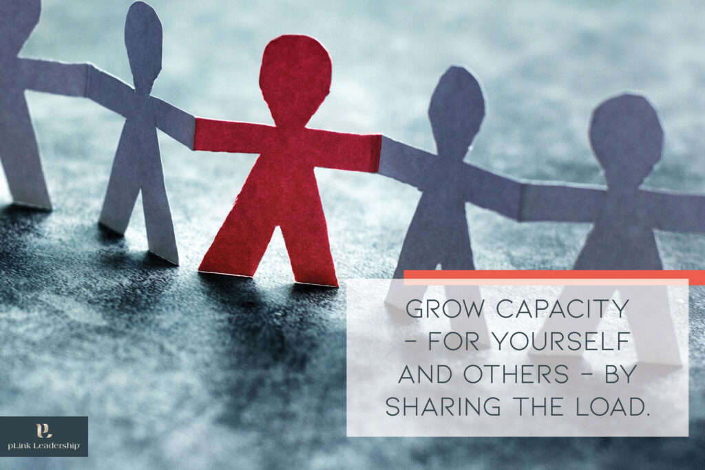 Grow capacity - for yourself and others - by sharing the load.