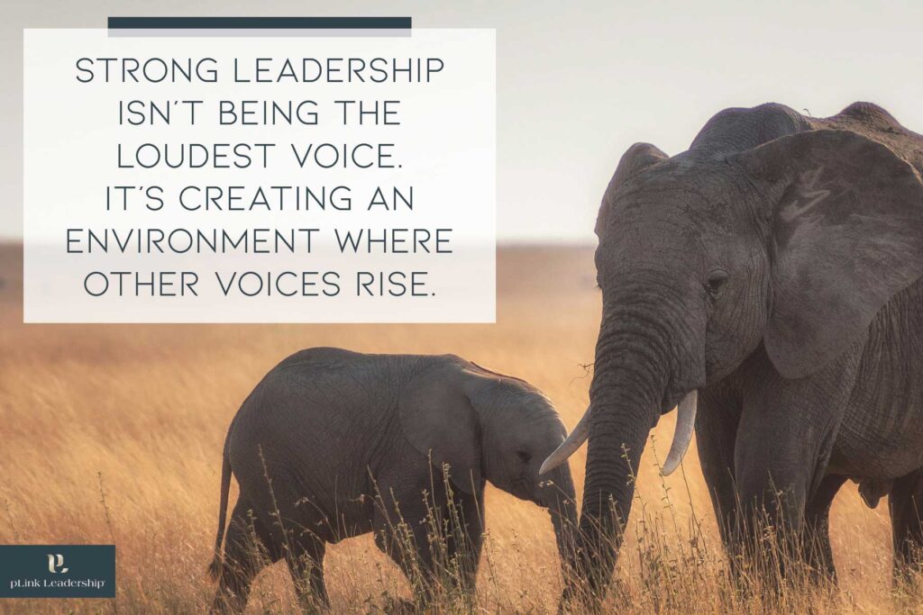 Strong leadership isn't being the loudest voice. It's creating an environment where other voices rise.